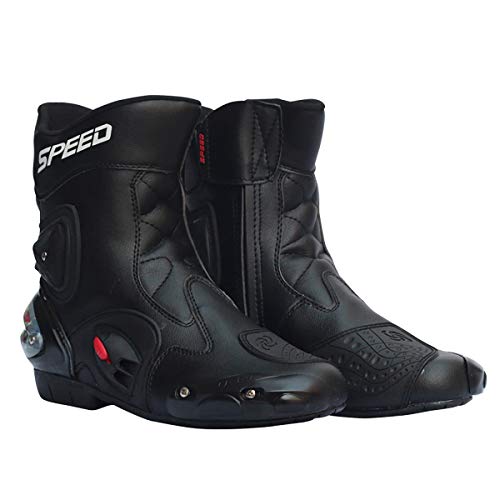 Wensa Botas de Moto Motociclista de Velocidad, Botas de Motocross, Antideslizantes Zapatos de la Motocicleta Calzado Impermeable de los Hombres Suaves,A,41 Wensa Botas de Moto Motociclista de Velocidad, Botas de Motocross, Antideslizantes Zapatos de la Motocicleta Calzado Impermeable de los Hombres Suaves,A,41