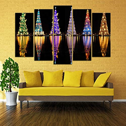 WENXIUF Cuadro sobre Lienzo 5 Partes Paisaje de Calavera de Vela,Imprimir En Lienzo HD Cuadros para Dormitorios Modernos, Marco De Madera 100X55CM Listo para Colgar Moderno Decorar WENXIUF Cuadro sobre Lienzo 5 Partes Paisaje de Calavera de Vela,Imprimir En Lienzo HD Cuadros para Dormitorios Modernos, Marco De Madera 100X55CM Listo para Colgar Moderno Decorar