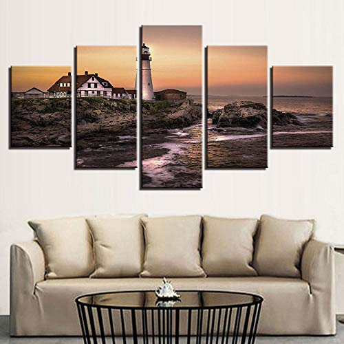 WENXIUF Cuadro sobre Lienzo 5 Partes Paisaje de Calavera de Vela,Imprimir En Lienzo HD Cuadros para Dormitorios Modernos, Marco De Madera 100X55CM Listo para Colgar Moderno Decorar WENXIUF Cuadro sobre Lienzo 5 Partes Paisaje de Calavera de Vela,Imprimir En Lienzo HD Cuadros para Dormitorios Modernos, Marco De Madera 100X55CM Listo para Colgar Moderno Decorar