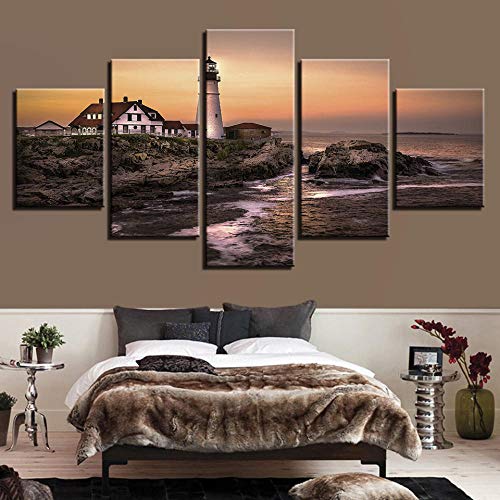 WENXIUF Cuadro sobre Lienzo 5 Partes Paisaje de Calavera de Vela,Imprimir En Lienzo HD Cuadros para Dormitorios Modernos, Marco De Madera 100X55CM Listo para Colgar Moderno Decorar WENXIUF Cuadro sobre Lienzo 5 Partes Paisaje de Calavera de Vela,Imprimir En Lienzo HD Cuadros para Dormitorios Modernos, Marco De Madera 100X55CM Listo para Colgar Moderno Decorar
