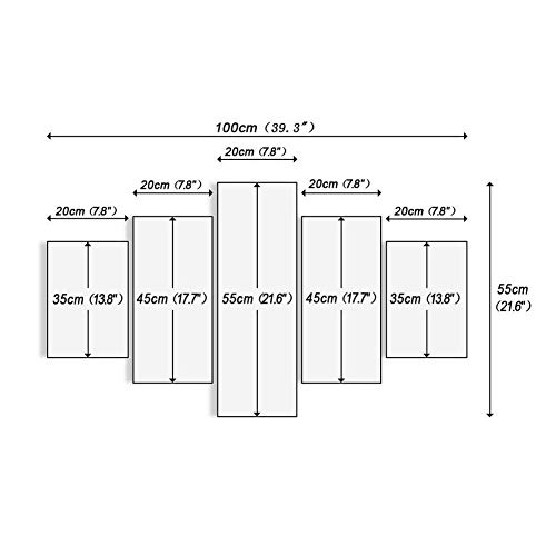 WENXIUF Cuadro sobre Lienzo 5 Partes Paisaje de Calavera de Vela,Imprimir En Lienzo HD Cuadros para Dormitorios Modernos, Marco De Madera 100X55CM Listo para Colgar Moderno Decorar