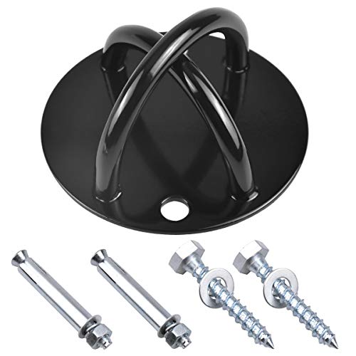 WEONE Anclaje de Pared Soporte de Techo en X para Entrenamiento Correas de Suspensión Anillos de Gimnasia Columpios y Hamaca de Yoga Equipos de Boxeo Cuerda de Batalla (Negro) WEONE Anclaje de Pared Soporte de Techo en X para Entrenamiento Correas de Suspensión Anillos de Gimnasia Columpios y Hamaca de Yoga Equipos de Boxeo Cuerda de Batalla (Negro)