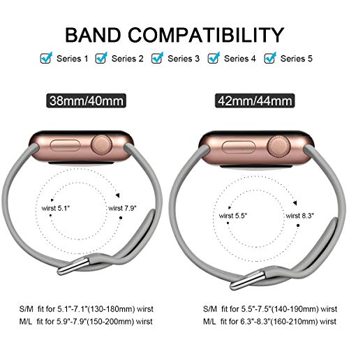 Wepro 3 Pack Correas Compatible con Apple Watch Correa 38mm 42mm 40mm 44mm, Correa de Silicona Suave de Repuesto Compatible con iWatch Series 6, 5 4 3 2 1, SE, 38mm/40mm-S/M, Negro/Gris/Rosa Wepro 3 Pack Correas Compatible con Apple Watch Correa 38mm 42mm 40mm 44mm, Correa de Silicona Suave de Repuesto Compatible con iWatch Series 6, 5 4 3 2 1, SE, 38mm/40mm-S/M, Negro/Gris/Rosa