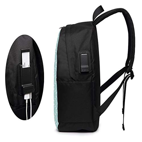 WEQDUJG Mochila Portatil 17" Pulgadas Mochila Hombre Mujer con Puerto USB, Elíptica Circular Minimalista Mochila para El Laptop para Ordenador del Trabajo Viaje