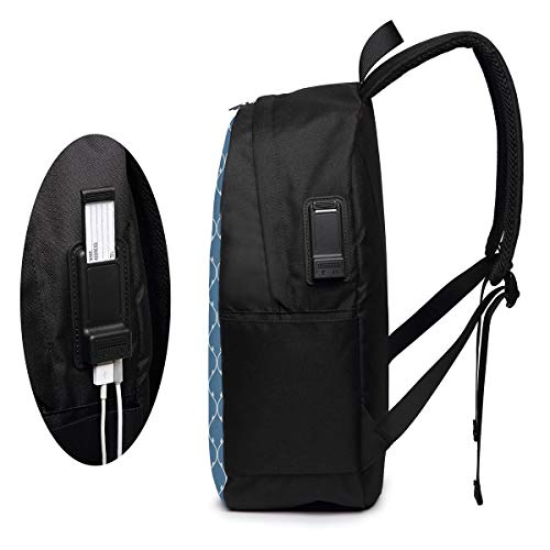 WEQDUJG Mochila Portatil 17" Pulgadas Mochila Hombre Mujer con Puerto USB, Líneas Curvas Que Forman elíptica Mochila para El Laptop para Ordenador del Trabajo Viaje