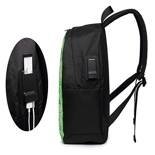 WEQDUJG Mochila Portatil 17 Pulgadas Mochila Hombre Mujer con Puerto USB, Poses de meditación Fitness Saludable Mochila para El Laptop para Ordenador del Trabajo Viaje