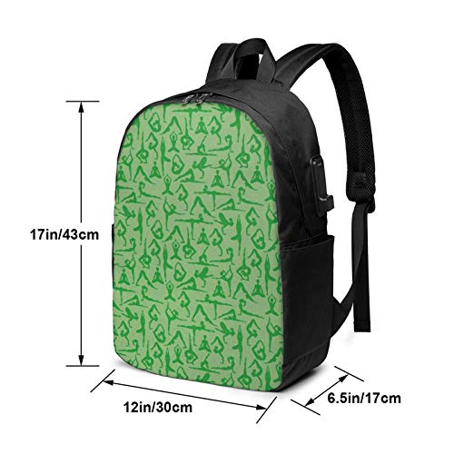 WEQDUJG Mochila Portatil 17 Pulgadas Mochila Hombre Mujer con Puerto USB, Poses de meditación Fitness Saludable Mochila para El Laptop para Ordenador del Trabajo Viaje WEQDUJG Mochila Portatil 17 Pulgadas Mochila Hombre Mujer con Puerto USB, Poses de meditación Fitness Saludable Mochila para El Laptop para Ordenador del Trabajo Viaje