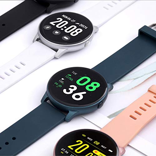 WEQQ Reloj Inteligente KW19 para Mujer, Monitor de frecuencia cardíaca, Reloj Deportivo para Hombres en Varios Idiomas (Negro)