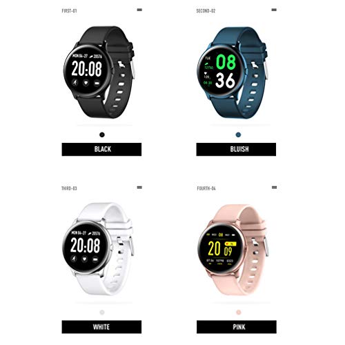 WEQQ Reloj Inteligente KW19 para Mujer, Monitor de frecuencia cardíaca, Reloj Deportivo para Hombres en Varios Idiomas (Negro)