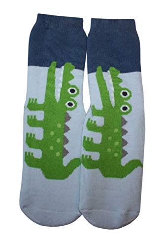 Weri Spezials Calcetines para bebé y niños con tope ABS antideslizante, diseño de cocodrilo, color azul claro azul claro 31 cm-34 cm