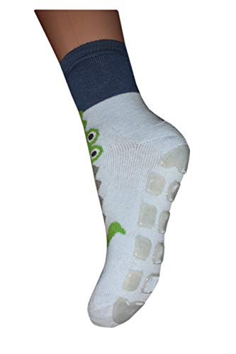 Weri Spezials Calcetines para bebé y niños con tope ABS antideslizante, diseño de cocodrilo, color azul claro azul claro 31 cm-34 cm