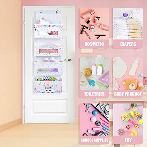 WERNNSAI Mágico Unicornio Organizador de Puerta - Organizador Colgante con 4 Bolsillos Grandes Estantes Colgantes Organizador Colgante de Pared para bebé Muchachas Juguete Pañal Armario Organizadores WERNNSAI Mágico Unicornio Organizador de Puerta - Organizador Colgante con 4 Bolsillos Grandes Estantes Colgantes Organizador Colgante de Pared para bebé Muchachas Juguete Pañal Armario Organizadores