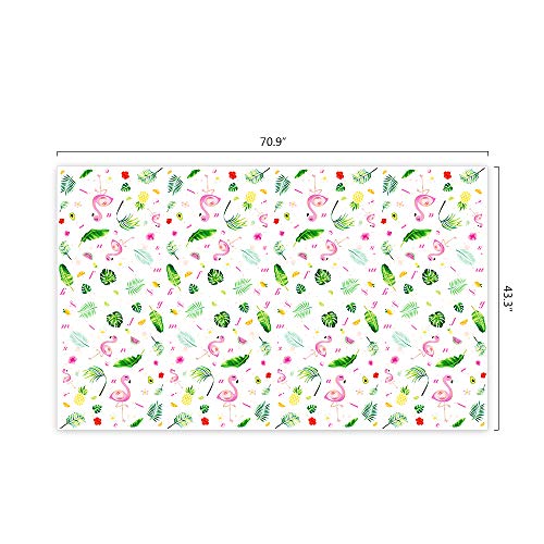 WERNNSAI Mantel Rosa de Fiesta Flamenco - 110 x 180cm Ananas Tablecloth Desechable Plastico, Suministros de Fiesta para Niña Picnic Decoraciones de Cumpleaños