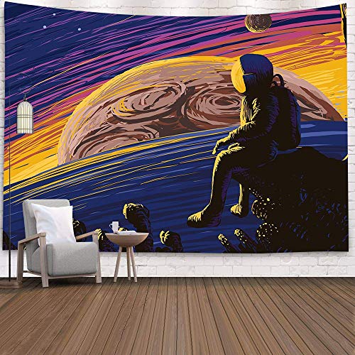 WERT Astronauta Espacial Rectangular Art Tapiz de Pared Estera de Viaje Manta de Playa Decoración del hogar Tapiz Fondo de Tela A15 180x200cm