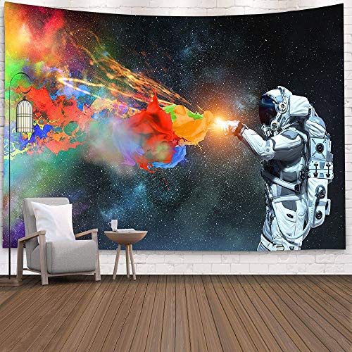 WERT Astronauta Espacial Rectangular Art Tapiz de Pared Estera de Viaje Manta de Playa Decoración del hogar Tapiz Fondo de Tela A15 180x200cm