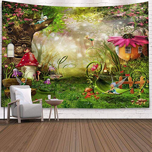 WERT Cuento de Hadas fantasía Tapiz Colgante de Pared Alfombra psicodélica Enorme Castillo de Setas brujería decoración de la habitación de los niños Tapiz de Pared A19 150x200cm WERT Cuento de Hadas fantasía Tapiz Colgante de Pared Alfombra psicodélica Enorme Castillo de Setas brujería decoración de la habitación de los niños Tapiz de Pared A19 150x200cm