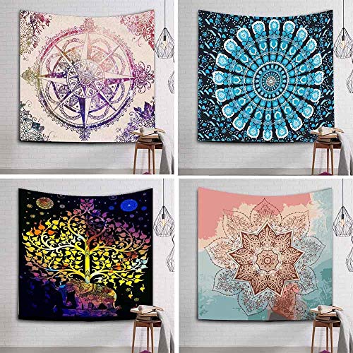 WERT Mandala Grande Tapiz Indio Montaje en Pared Toalla de Playa Bohemia Poliéster Manta Delgada Estera de Yoga Alfombra Mantón Sábana A18 200x180cm WERT Mandala Grande Tapiz Indio Montaje en Pared Toalla de Playa Bohemia Poliéster Manta Delgada Estera de Yoga Alfombra Mantón Sábana A18 200x180cm