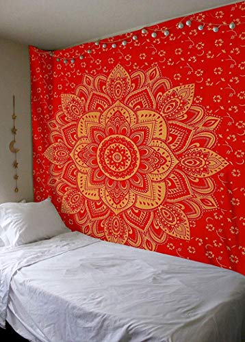 WERT Mandala Tapiz Colgante decoración de impresión en Color Manta India Estera de Yoga Alfombra de Arte para Dormitorio en casa A12 95x73cm