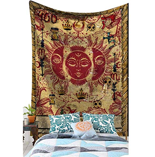 WERT Mandala Tapiz Indio Bohemio Hippie Reina Sirena Cartel Art Deco Tapiz Tela de Fondo A12 150x200cm WERT Mandala Tapiz Indio Bohemio Hippie Reina Sirena Cartel Art Deco Tapiz Tela de Fondo A12 150x200cm