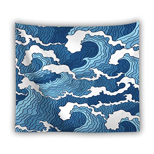 WERT Tapiz de Agua de mar de Onda de Dibujos Animados, Tapiz de Mandala, decoración del hogar Indio, Tapiz de Pared, Tela de Fondo A1 73x95cm WERT Tapiz de Agua de mar de Onda de Dibujos Animados, Tapiz de Mandala, decoración del hogar Indio, Tapiz de Pared, Tela de Fondo A1 73x95cm