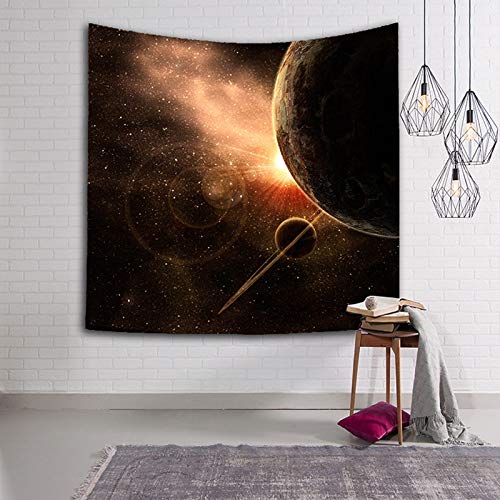 WERT Tapiz de Cielo Estrellado Tela Tejida Planet Sci-Fi Galaxy Manta Decorativa Multicolor Tapiz Decorativo para Interiores y Sala de Estar A4 73x95cm
