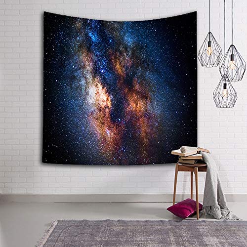WERT Tapiz de Cielo Estrellado Tela Tejida Planet Sci-Fi Galaxy Manta Decorativa Multicolor Tapiz Decorativo para Interiores y Sala de Estar A4 73x95cm