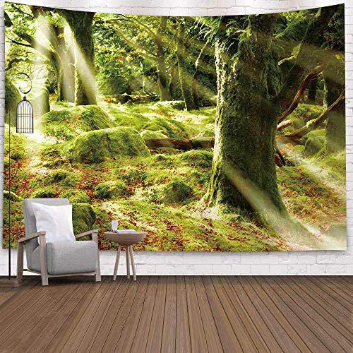 WERT Tapiz de Corriente del Bosque Toalla de Playa Paisaje de Cascada Hermosa Pintura Alfombra de Pared Estera de Yoga Tapiz de decoración del hogar A1 200x150cm