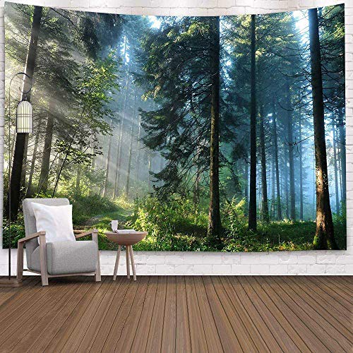 WERT Tapiz de Corriente del Bosque Toalla de Playa Paisaje de Cascada Hermosa Pintura Alfombra de Pared Estera de Yoga Tapiz de decoración del hogar A1 200x150cm