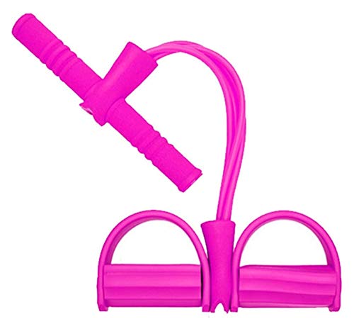 WERTYG Panza Trainer, Pedal Banda de Resistencia, de 4 Tubos de látex Natural Sit-Culturismo Expander, Abdomen/Cintura/Yoga estirando el Brazo Que Adelgaza Formación-púrpura (Color: Rojo)