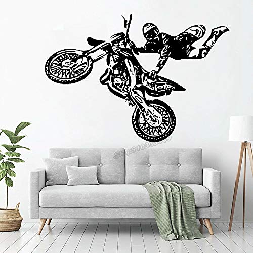 WERWN Freestyle Motocross Pegatina de Pared ATV Quad Bike Pared Vinilo Motocicleta decoración de habitación para Adolescentes