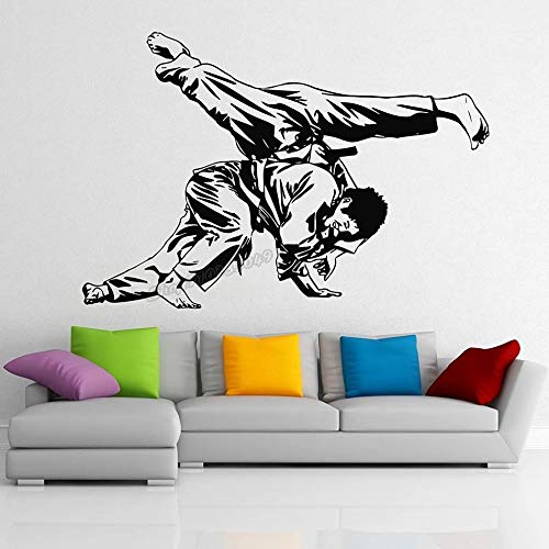 WERWN Judo Pared Judo Rayas Deportes Vinilo Pared Gimnasio decoración de Pared Vinilo hogar Dormitorio