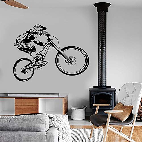 WERWN Pared de Vinilo Bicicleta de montaña Deportes Extremos BMX Etiqueta de la Pared de Campo traviesa Decoración Moderna del Dormitorio del hogar
