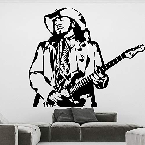 WERWN Pegatina de Pared de música de Guitarrista de Moda Arte de decoración de habitación de Vaquero Occidental