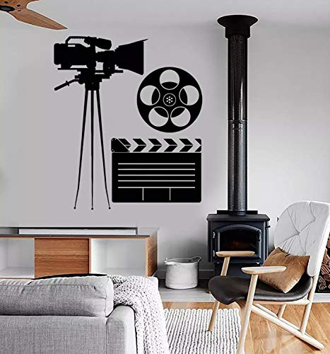 WERWN Vinilo Adhesivo de Pared Cine Adhesivo de Pared Cámara de Cine Teatro electromecánico Mural Decorativo