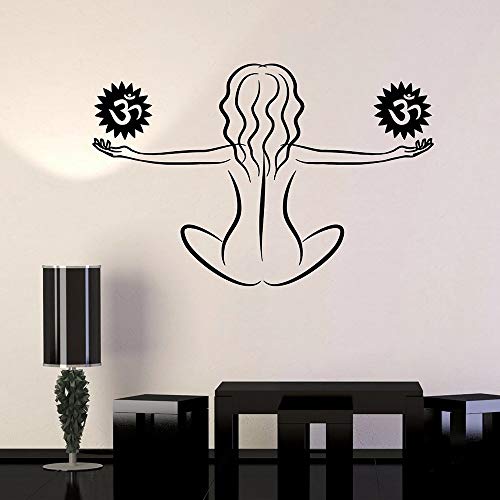 WERWN Yoga Logo Vinilo Pared Mujeres Yoga Centro meditación hinduismo Pared Pegatina hogar Dormitorio Yoga