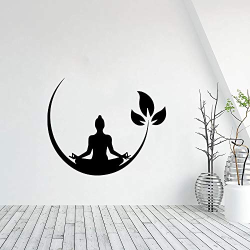 WERWN Yoga meditación Vinilo Pared Pegatina Budista Zen Dormitorio Pared Pegatina Decorativo Yoga Papel Tapiz