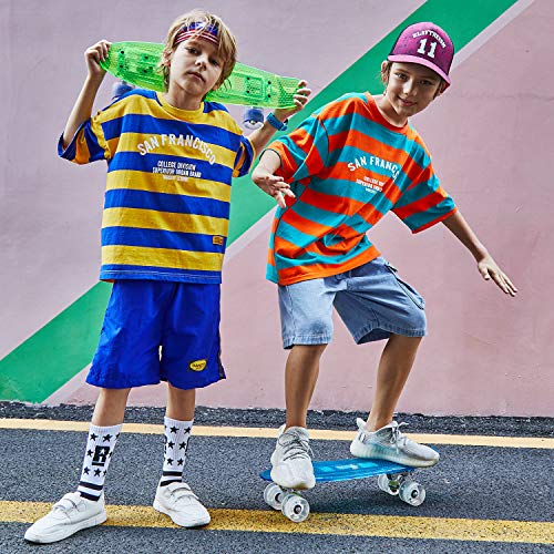 WeSkate Cruiser - Monopatín completo Mini Skateboard de 55 cm, Penny Board con ruedas LED de poliuretano, rodamientos ABEC-7, ideal como regalo para niños, adolescentes y adultos, azul y blanco. WeSkate Cruiser - Monopatín completo Mini Skateboard de 55 cm, Penny Board con ruedas LED de poliuretano, rodamientos ABEC-7, ideal como regalo para niños, adolescentes y adultos, azul y blanco.