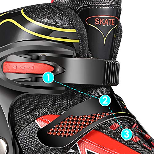 WeSkate Patines 4 Ruedas para Niños de Malla Transpirable Patines en Paralelo para Patinaje Niñas y Niños(Rosa, Negro) WeSkate Patines 4 Ruedas para Niños de Malla Transpirable Patines en Paralelo para Patinaje Niñas y Niños(Rosa, Negro)