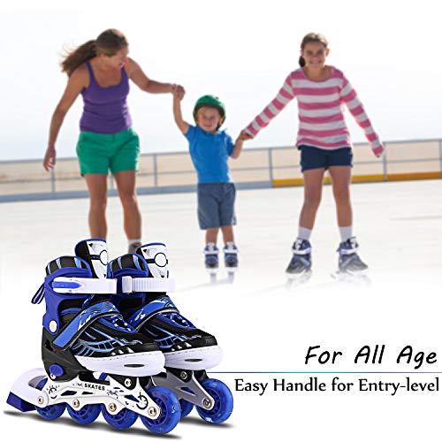 WeSkate Patines en Línea para Niños con Ruedas Luminosas Inline Skates/Rollerblade de Malla Transpirable para Niñas y Niños Tamaño 31-42(Rosa, Azul) WeSkate Patines en Línea para Niños con Ruedas Luminosas Inline Skates/Rollerblade de Malla Transpirable para Niñas y Niños Tamaño 31-42(Rosa, Azul)