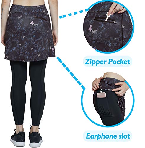 Westkun Mujer Falda Modesta con Pantalon de Deportes Corriendo Tenis Golf Mallas Ropa La Altura del Tobillo Falda con Legging 2 en 1(Flor-Longitud Tobillo,L) Westkun Mujer Falda Modesta con Pantalon de Deportes Corriendo Tenis Golf Mallas Ropa La Altura del Tobillo Falda con Legging 2 en 1(Flor-Longitud Tobillo,L)