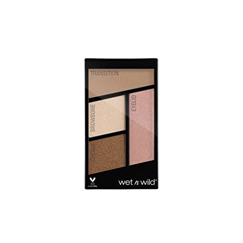 Wet n Wild - Color Icon Eyeshadow Quads - Pequeña Paleta de Sombras de Ojos Vegan con una Mezcla de Sombras Brillantes y Mates, de Larga Duración y Fáciles de Mezclar - Walking On Eggshells