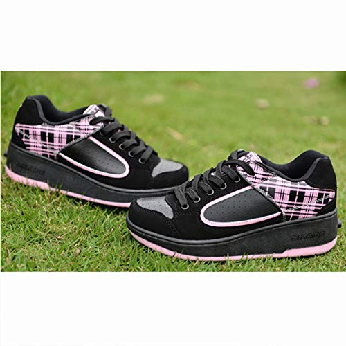 WFSH Unisex Kids Roller Skate Shoes Removible Conviértete en Deporte Entrenador para niños Niñas Soltero Ruedas Zapatos (Color : Pink, Size : 36)