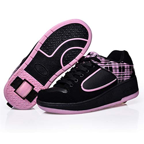 WFSH Unisex Kids Roller Skate Shoes Removible Conviértete en Deporte Entrenador para niños Niñas Soltero Ruedas Zapatos (Color : Pink, Size : 36)