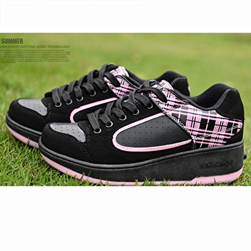 WFSH Unisex Kids Roller Skate Shoes Removible Conviértete en Deporte Entrenador para niños Niñas Soltero Ruedas Zapatos (Color : Pink, Size : 36)
