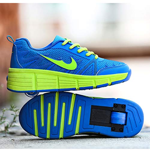 WFSH Unisex Kids Roller Skate Shoes Removibles Conviértete en Deporte Entrenador para Niños Niñas Doble Ruedas Zapatos (Color : Sky Blue Double Wheel, Size : 36) WFSH Unisex Kids Roller Skate Shoes Removibles Conviértete en Deporte Entrenador para Niños Niñas Doble Ruedas Zapatos (Color : Sky Blue Double Wheel, Size : 36)