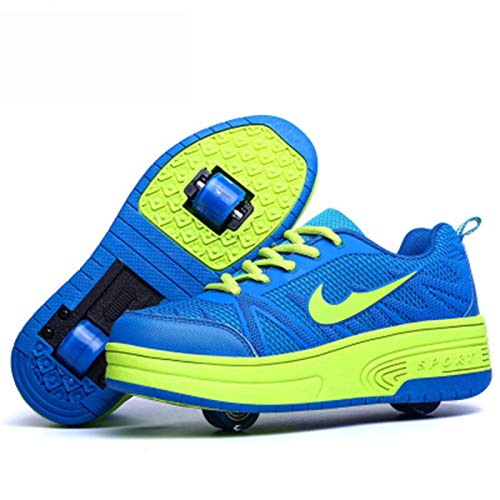 WFSH Unisex Kids Roller Skate Shoes Removibles Conviértete en Deporte Entrenador para Niños Niñas Doble Ruedas Zapatos (Color : Sky Blue Double Wheel, Size : 36) WFSH Unisex Kids Roller Skate Shoes Removibles Conviértete en Deporte Entrenador para Niños Niñas Doble Ruedas Zapatos (Color : Sky Blue Double Wheel, Size : 36)