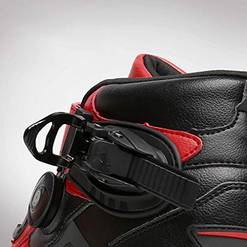 WggWy Zapatos de Ciclismo para Hombres, con Estilo Transpirable cómodo y Resistente al Desgaste Dentro Muy Adecuado para Carreras de Carreteras de Giro al Aire Libre e Interior,Black Red,44