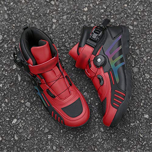 WggWy Zapatos de Ciclismo para Hombres, con Estilo Transpirable cómodo y Resistente al Desgaste Dentro Muy Adecuado para Carreras de Carreteras de Giro al Aire Libre e Interior,Black Red,44