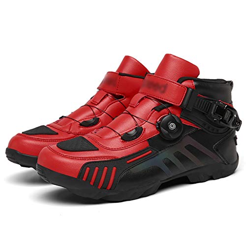 WggWy Zapatos de Ciclismo para Hombres, con Estilo Transpirable cómodo y Resistente al Desgaste Dentro Muy Adecuado para Carreras de Carreteras de Giro al Aire Libre e Interior,Black Red,44