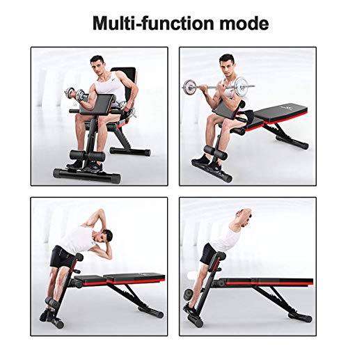 Wghz Banco de Pesas Ajustable, Banco de Abdominales Plegable 4 en 1 Gimnasio de Entrenamiento en casa Banco de Levantamiento de Pesas Entrenamiento de Entrenamiento Ejercicio de piernas, declive Wghz Banco de Pesas Ajustable, Banco de Abdominales Plegable 4 en 1 Gimnasio de Entrenamiento en casa Banco de Levantamiento de Pesas Entrenamiento de Entrenamiento Ejercicio de piernas, declive